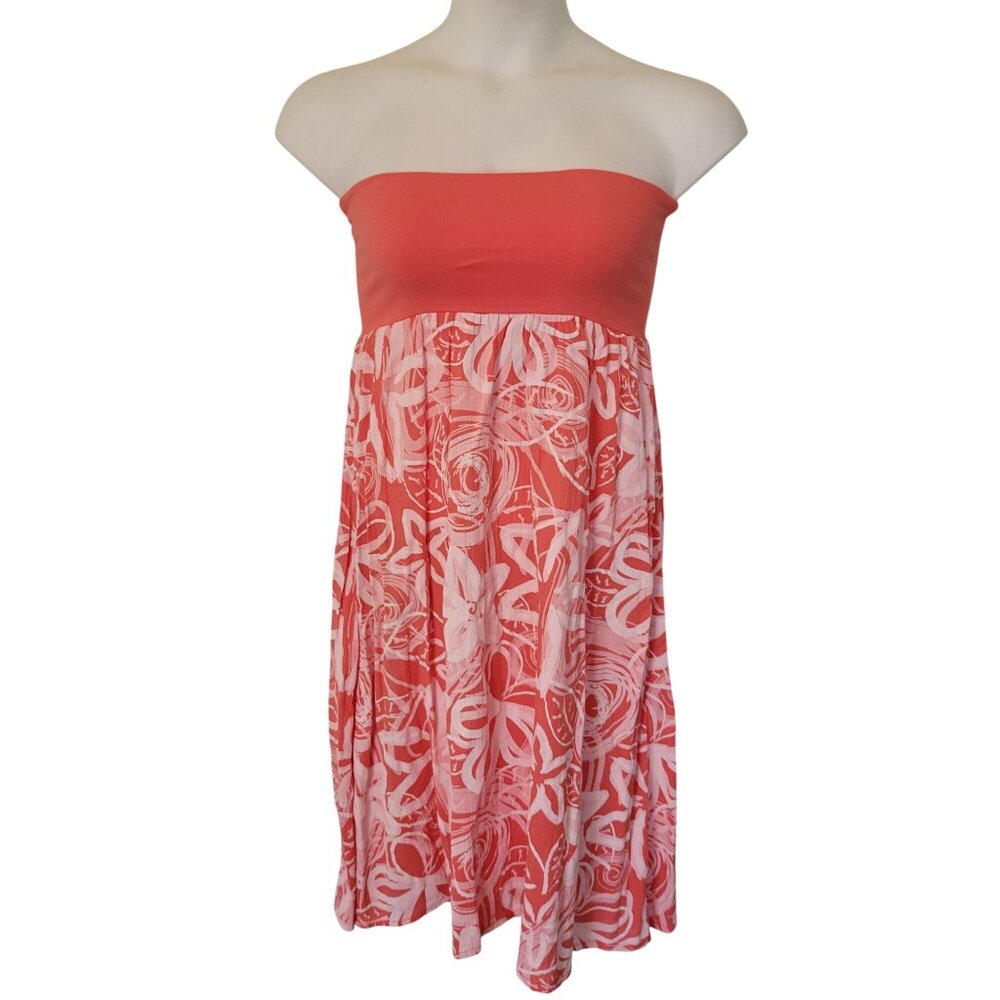 Fresh Produce Strapless Coral Floral Convertible Sundress Skirt M/L‎ AUGUSTINE